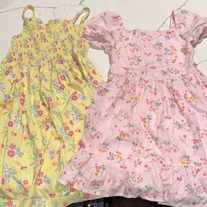 Two Toddler Girls Floral Spring Summer Dresses 5